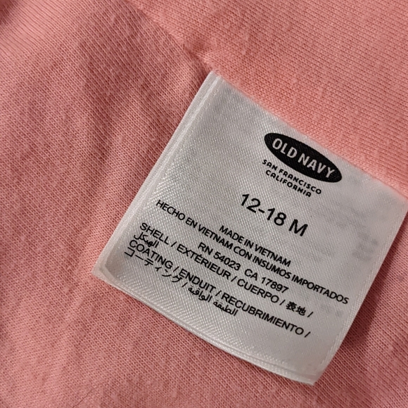 12-18 Months Old Navy Peachey Pink Windbreaker/Rain Jacket - Picture 6 of 6